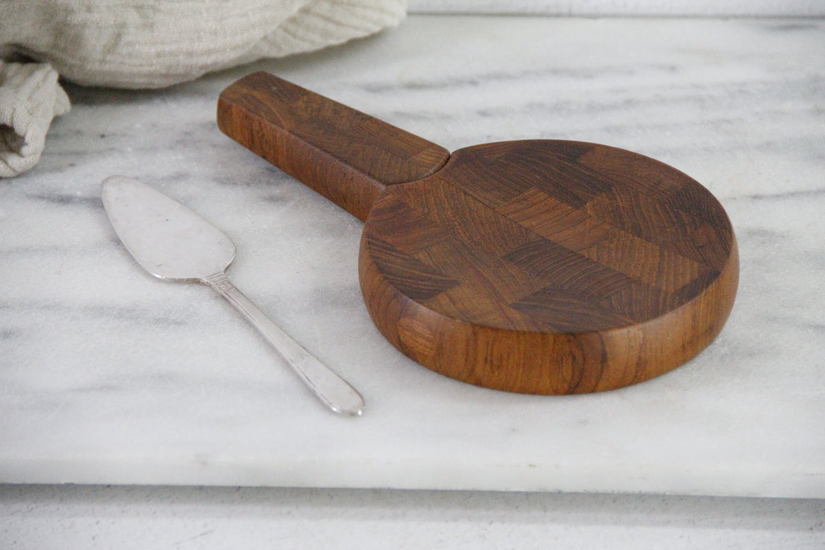 Vintage Dansk Cheese Board With Knife | Small Cutting Board