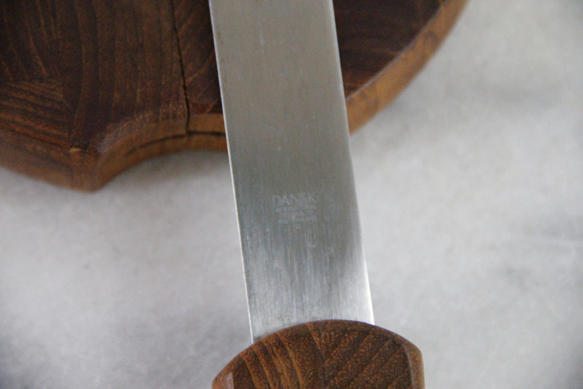 Vintage Dansk Cheese Board With Knife | Small Cutting Board