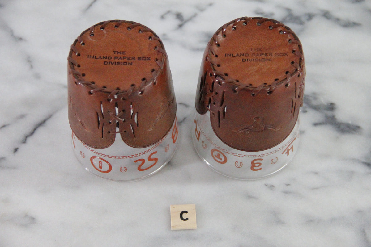 Cowboy Glassware | Vintage Western Lowball Glasses with Leather
