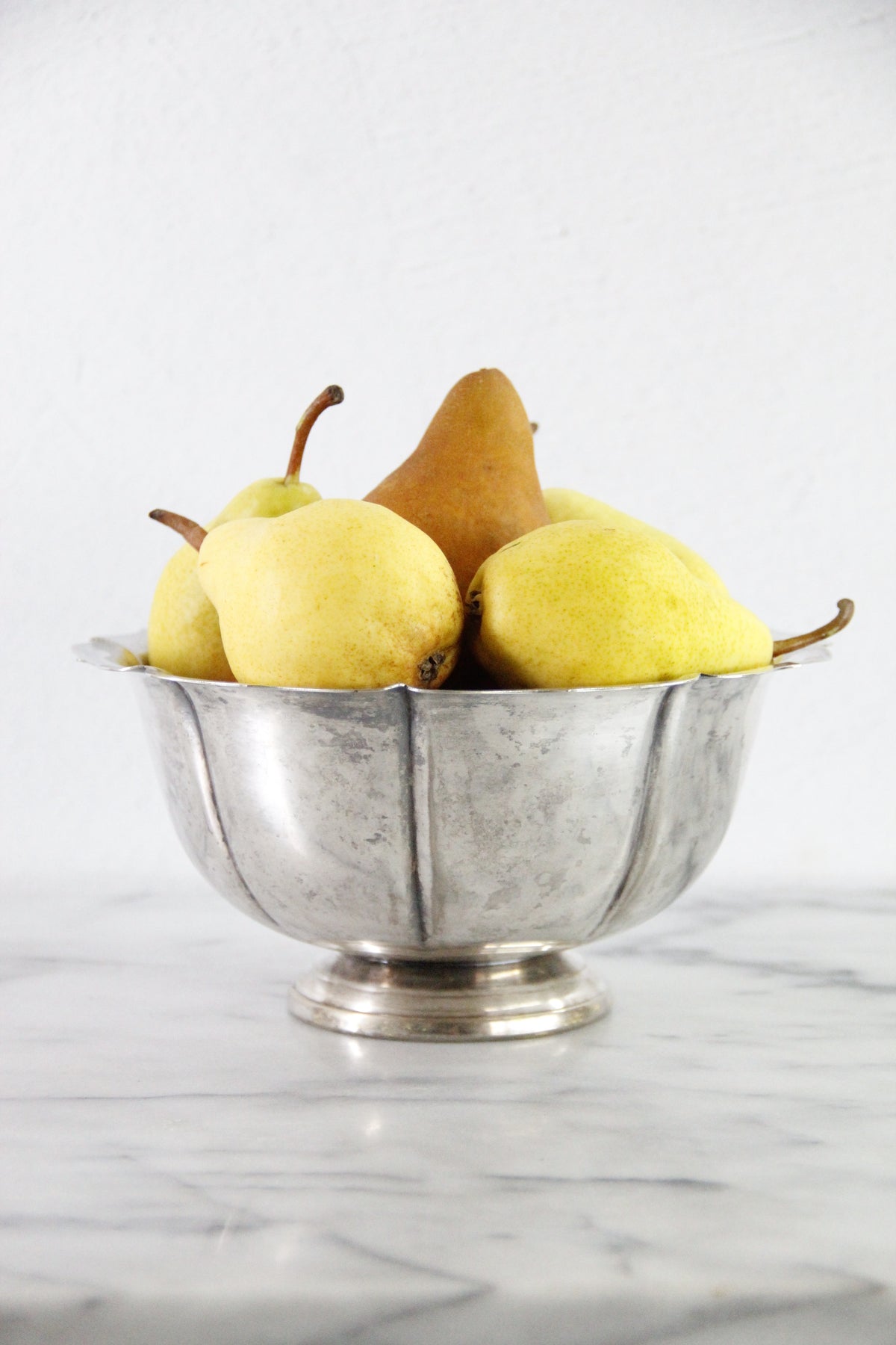 Vintage Silverplate Footed Bowl | Large Fluted Serving Bowl