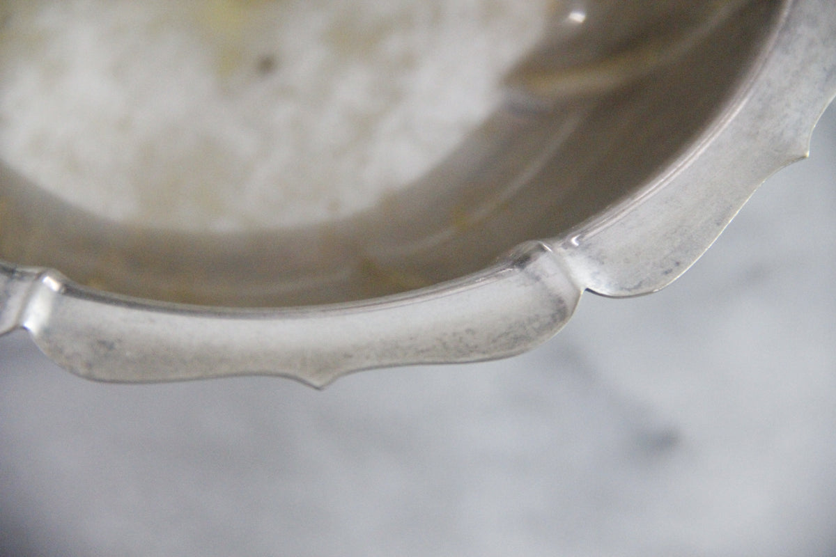 Vintage Silverplate Footed Bowl | Large Fluted Serving Bowl