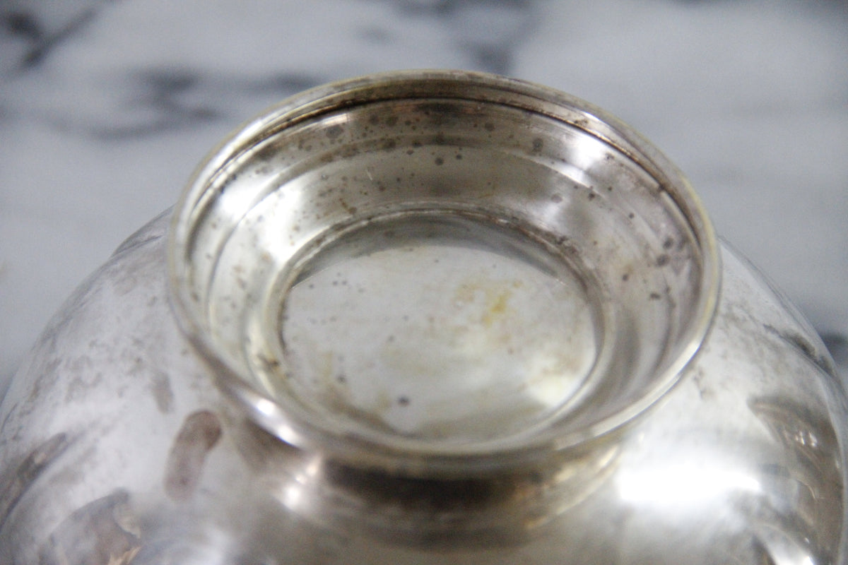 Vintage Silverplate Footed Bowl | Large Fluted Serving Bowl
