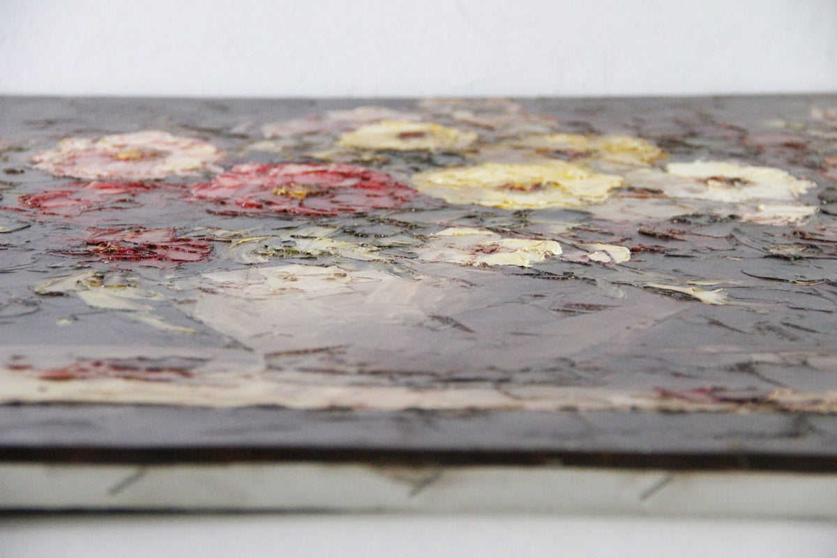 Original Floral Oil Painting on Canvas | Moody Impasto Bouquet