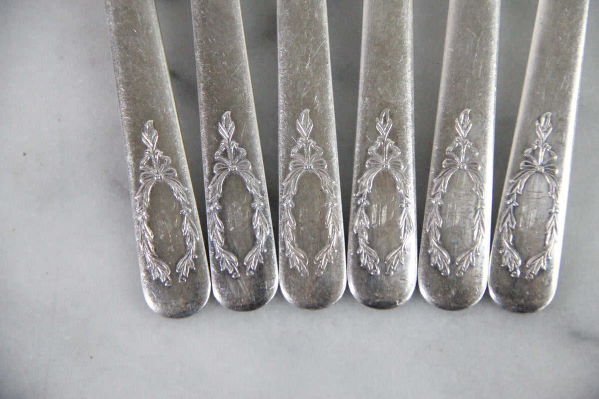 Antique Silverplate Forks Set of 6 Yourex Associated Silver Co.