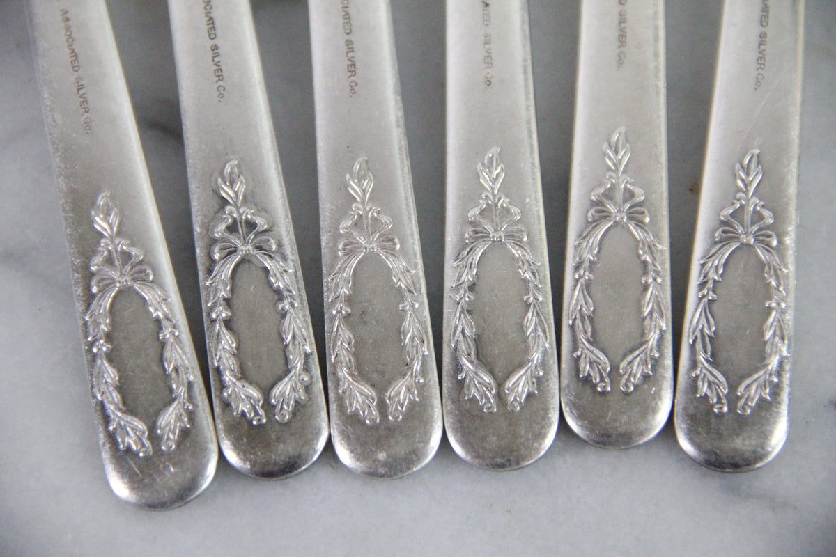 Antique Silverplate Forks Set of 6 Yourex Associated Silver Co.