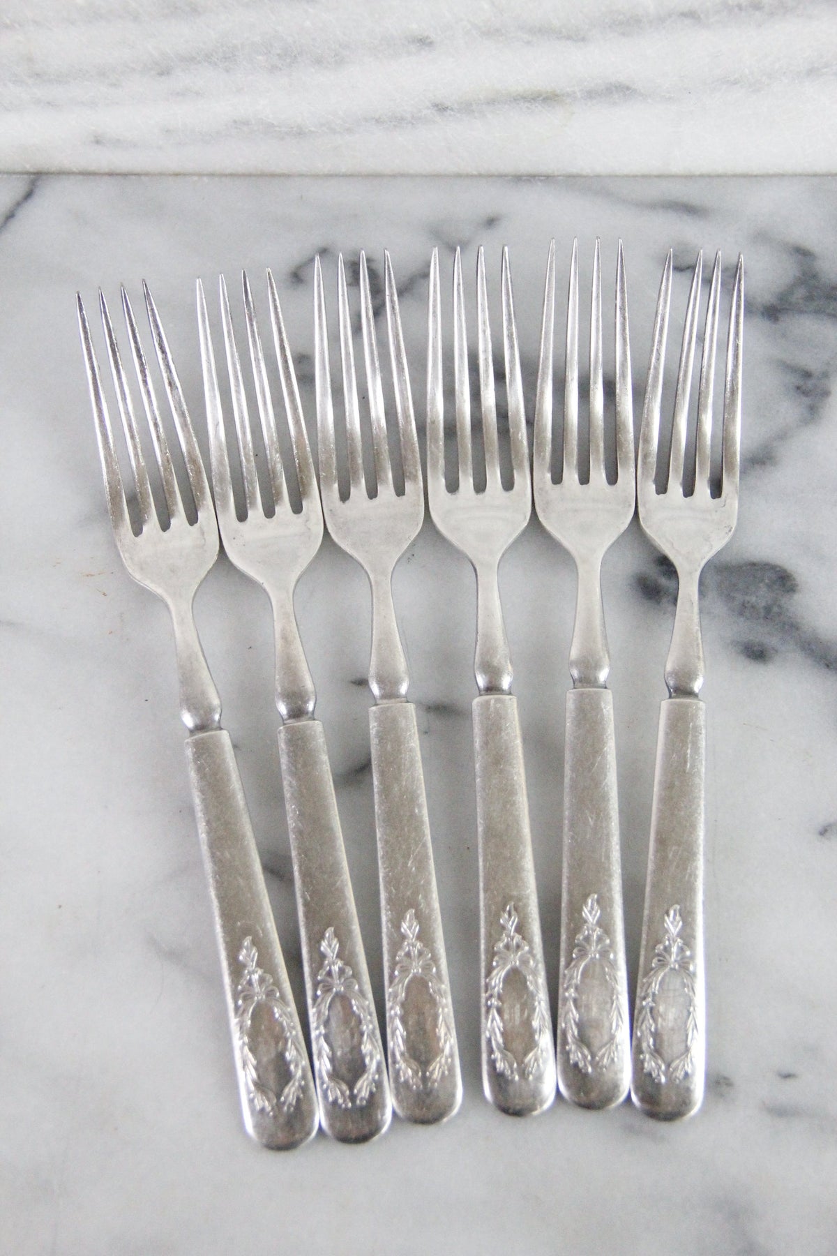 Antique Silverplate Forks Set of 6 Yourex Associated Silver Co.