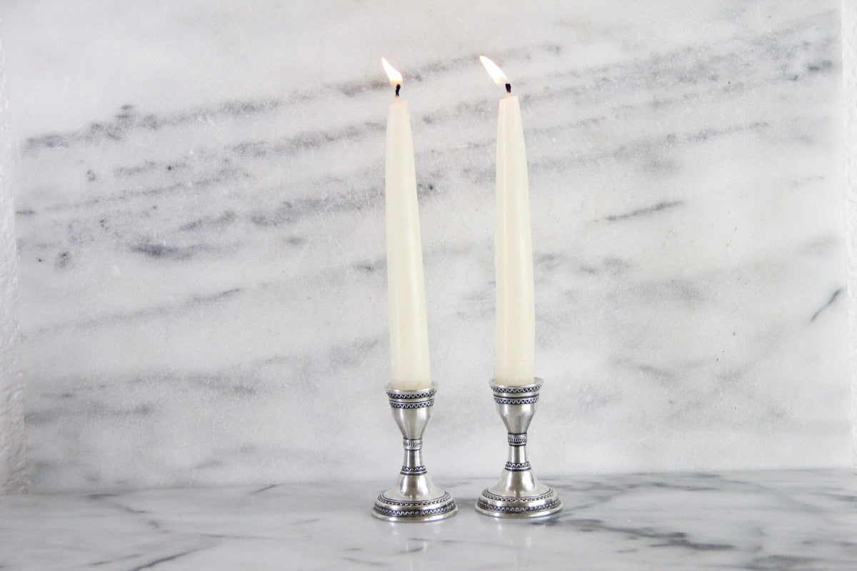 Zadok Arts Sterling Silver Candlesticks Leora Filigree Pair