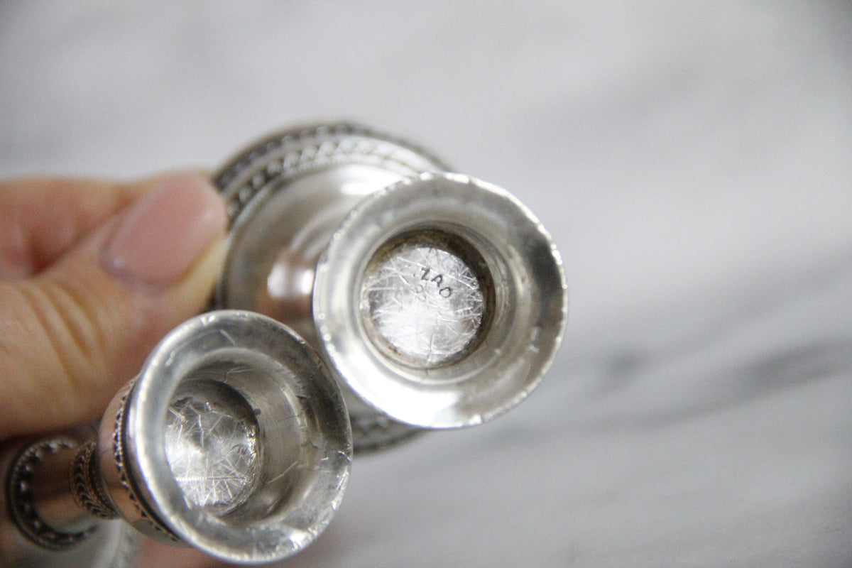 Zadok Arts Sterling Silver Candlesticks Leora Filigree Pair