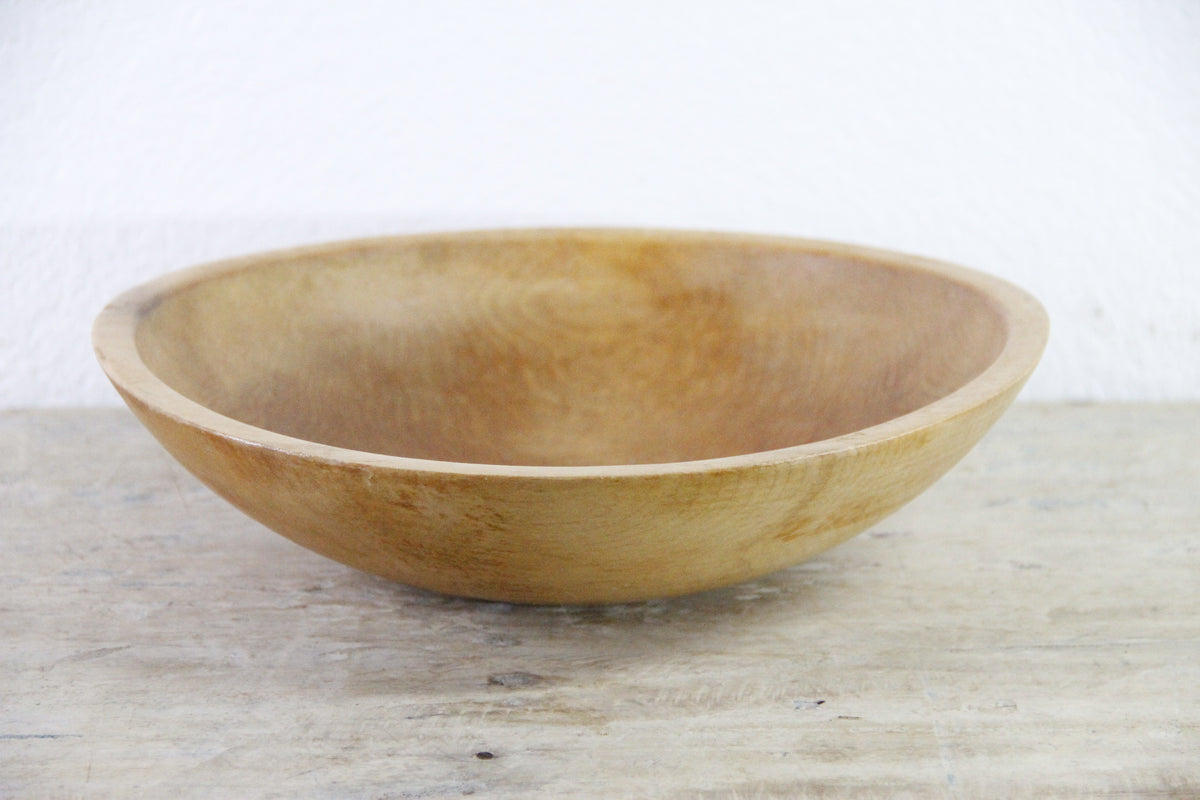 Vintage Hand Turned Wood Bowl Americana Primitive Serving Bowl