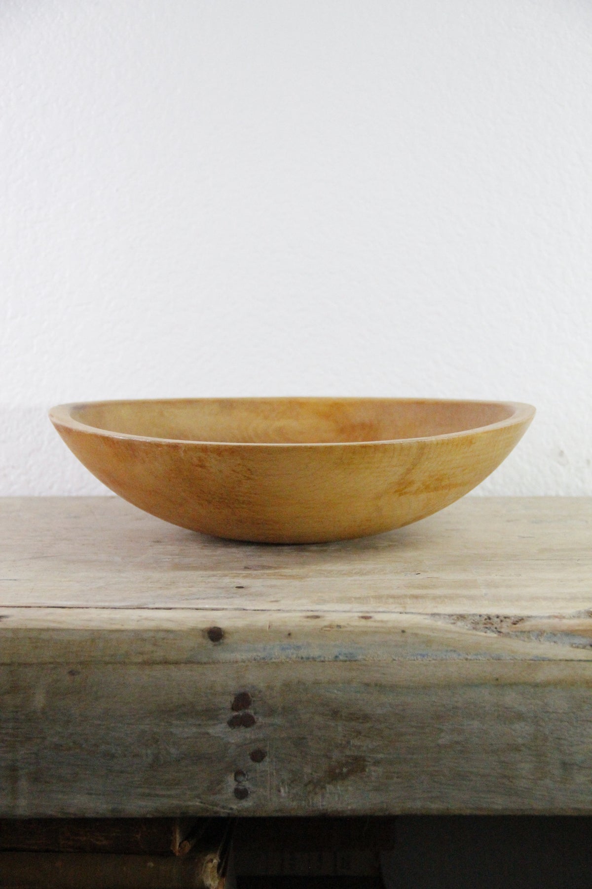 Vintage Hand Turned Wood Bowl Americana Primitive Serving Bowl