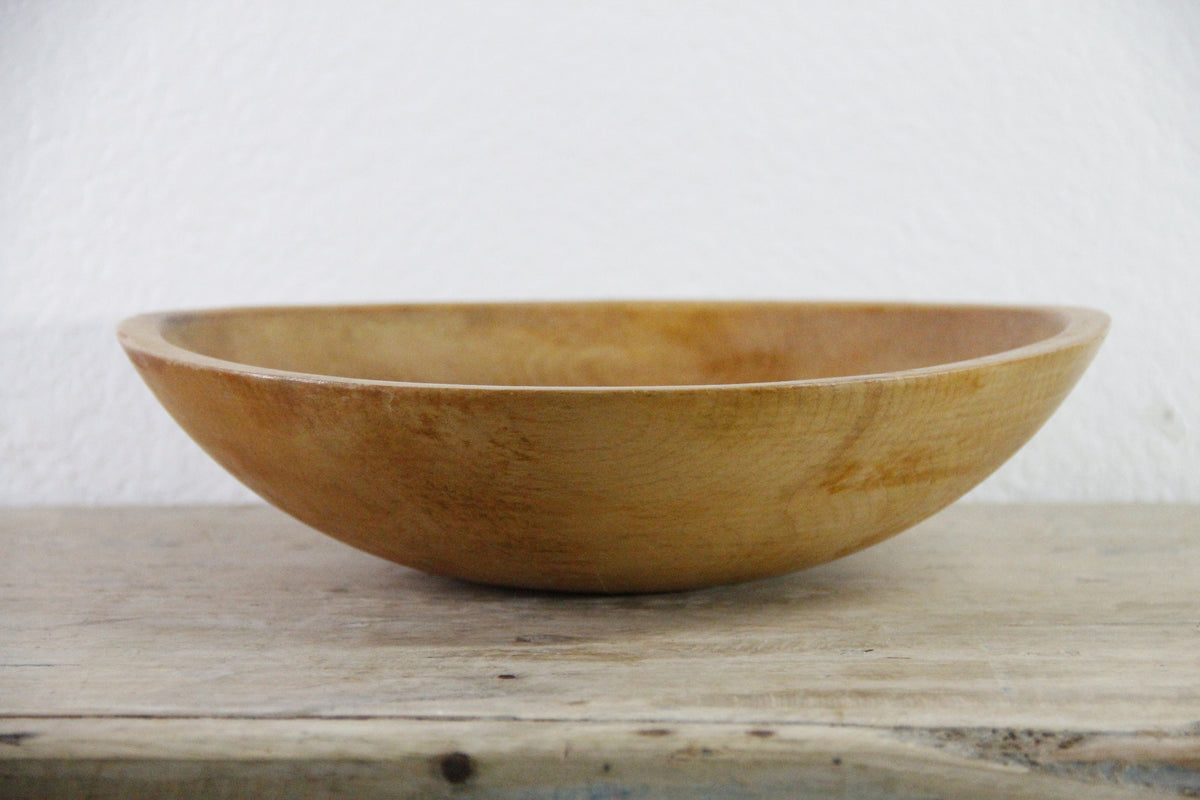 Vintage Hand Turned Wood Bowl Americana Primitive Serving Bowl
