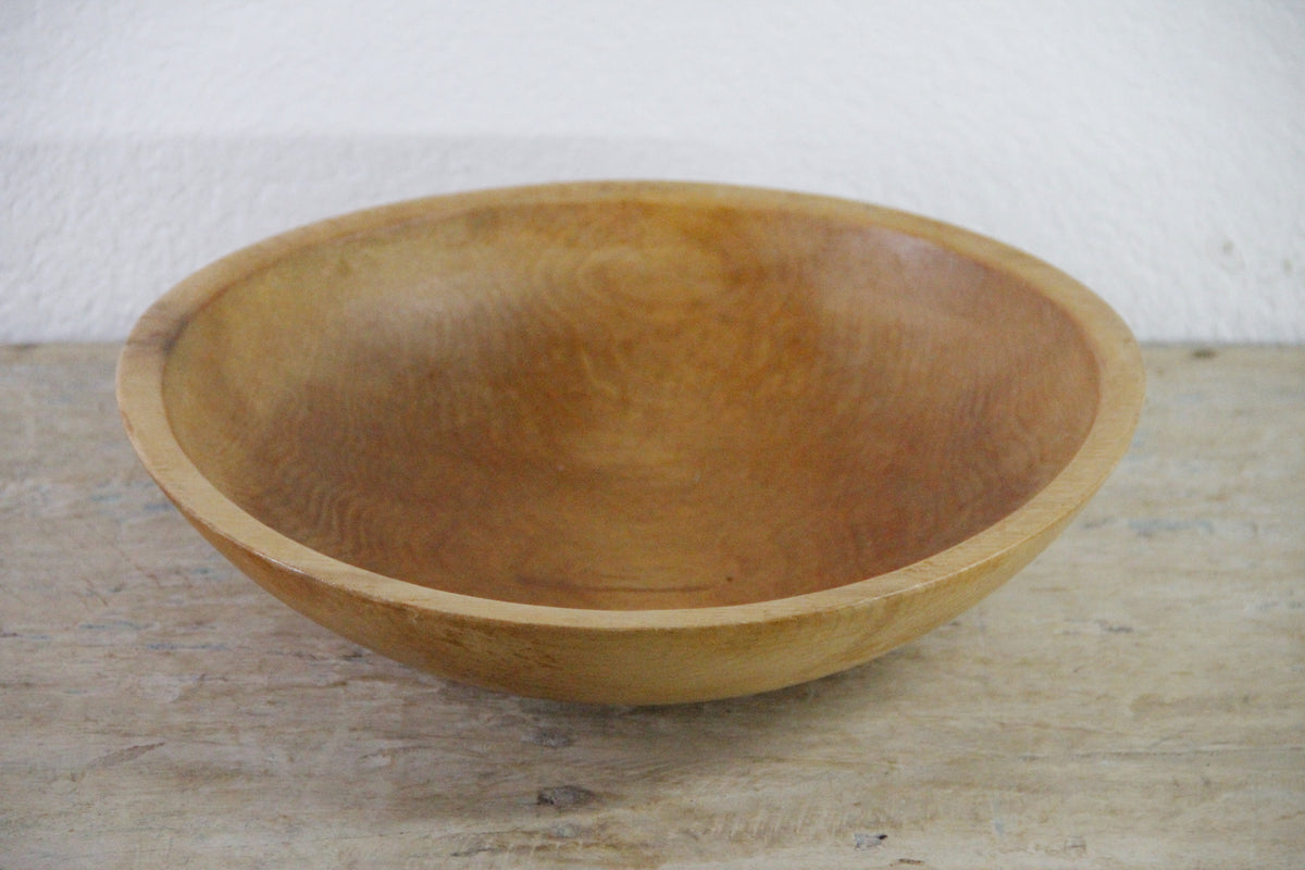 Vintage Hand Turned Wood Bowl Americana Primitive Serving Bowl