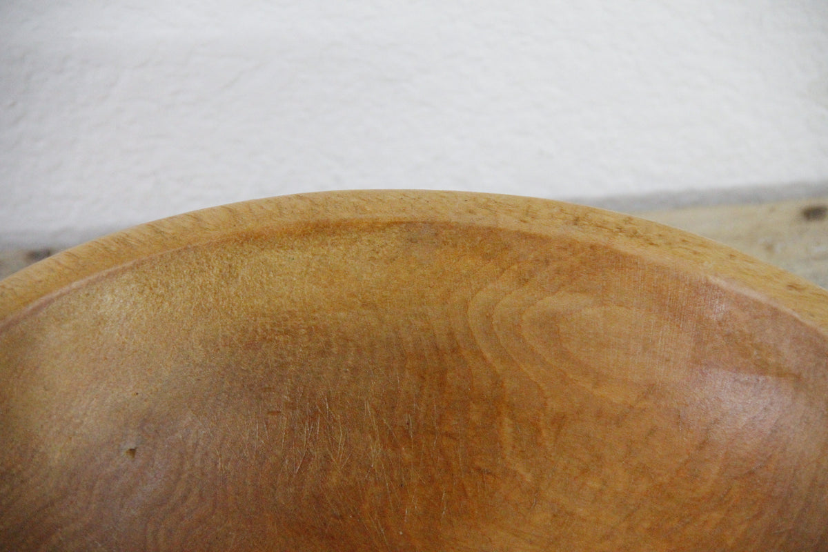 Vintage Hand Turned Wood Bowl Americana Primitive Serving Bowl
