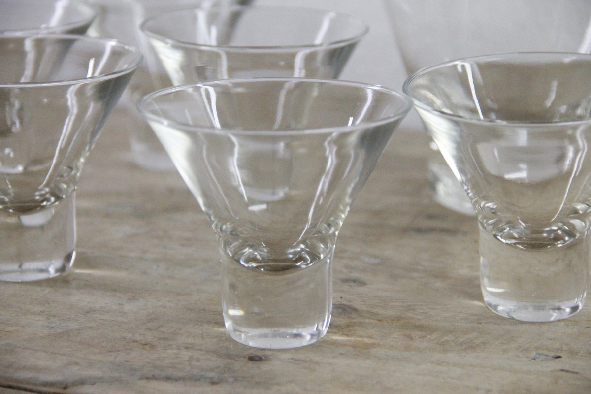 Vintage Cocktail Pitcher and Glasses Midcentury Set of 7