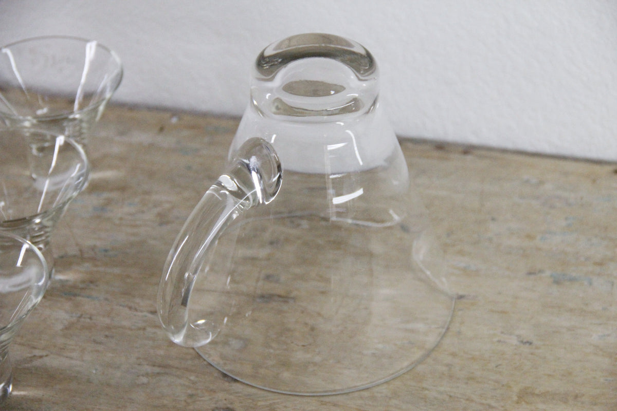Vintage Cocktail Pitcher and Glasses Midcentury Set of 7