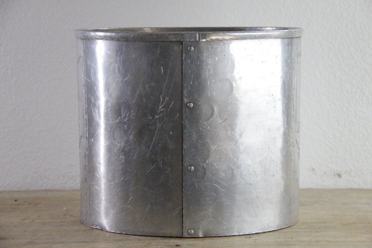 Arthur Armour World Map Wastebasket Hammered Aluminum 1930s