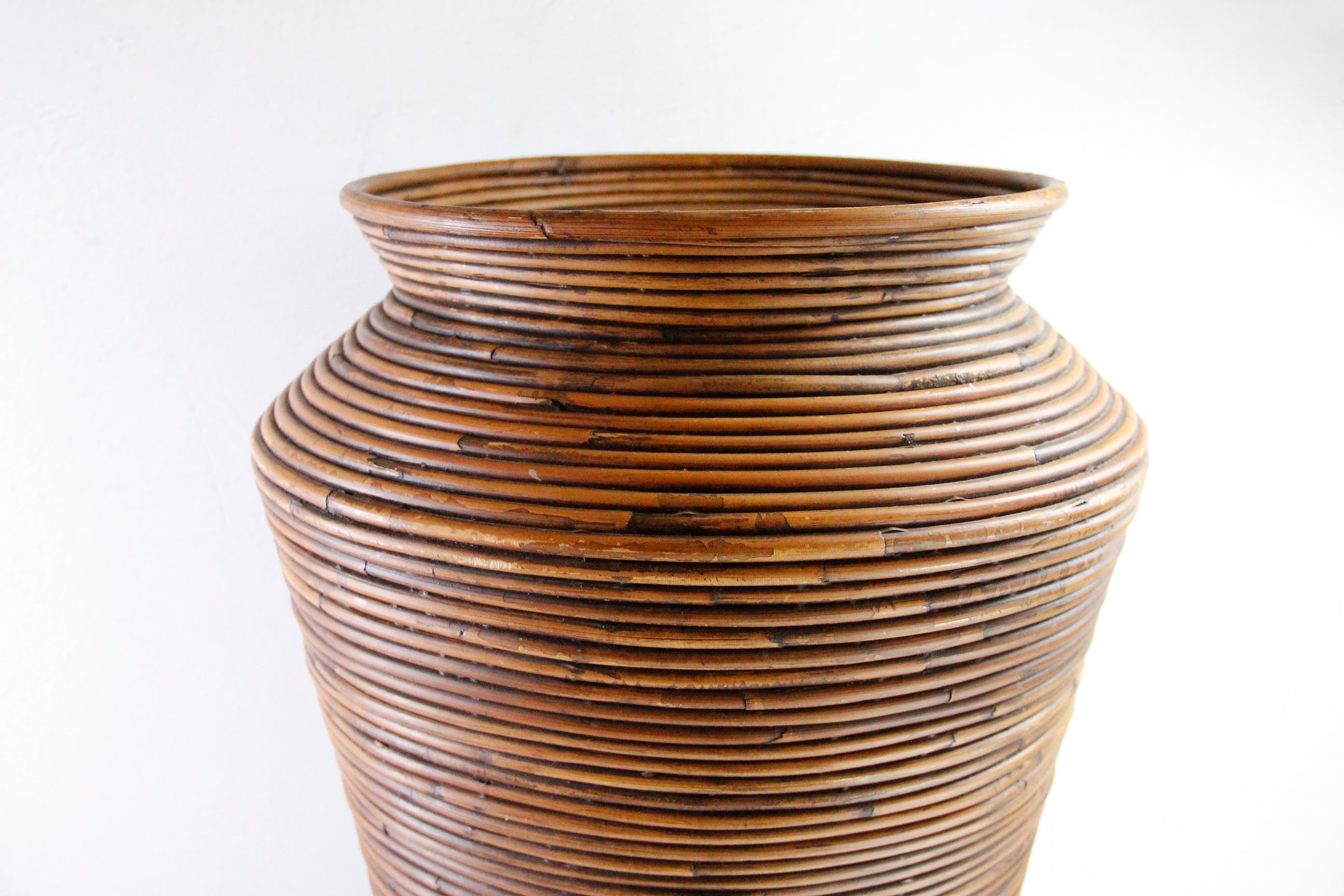 Vintage Floor Vase Basket | Gabriella Crespi Coiled Rattan  Debra Hall Lifestyle