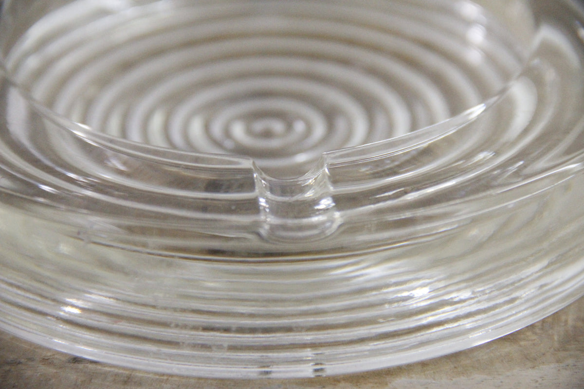 Vintage Clear Glass Ashtray | Midcentury Bullseye Catchall