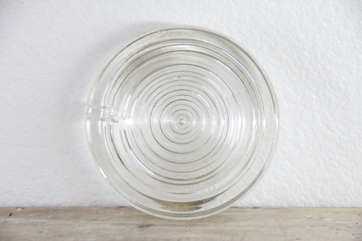 Vintage Clear Glass Ashtray | Midcentury Bullseye Catchall