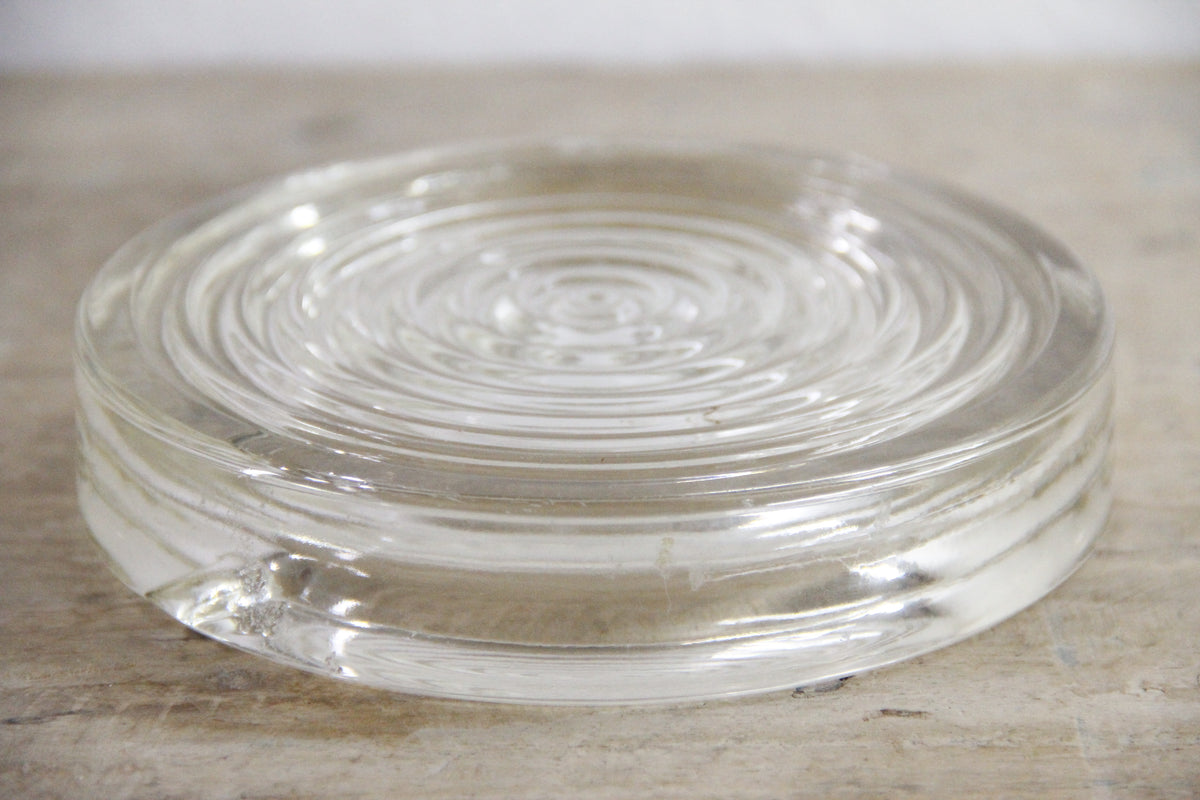 Vintage Clear Glass Ashtray | Midcentury Bullseye Catchall