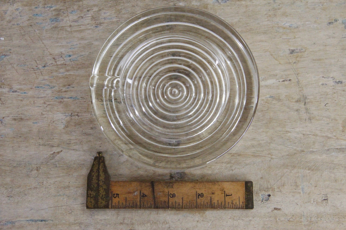 Vintage Clear Glass Ashtray | Midcentury Bullseye Catchall