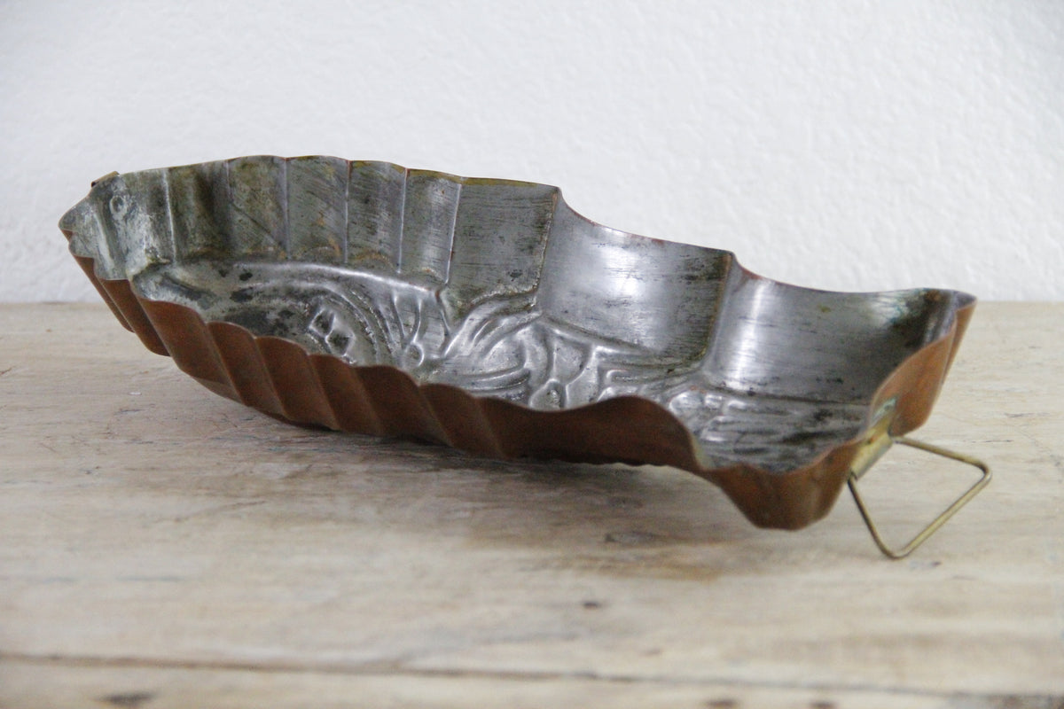 Antique Copper Fish Mold European Jelly Aspic Mould