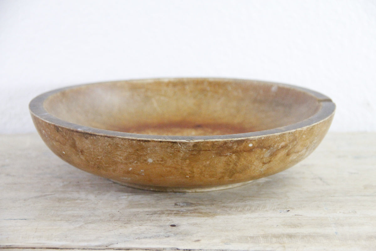 Vintage Wooden Dough Bowl American Primitive Chopping Bowl
