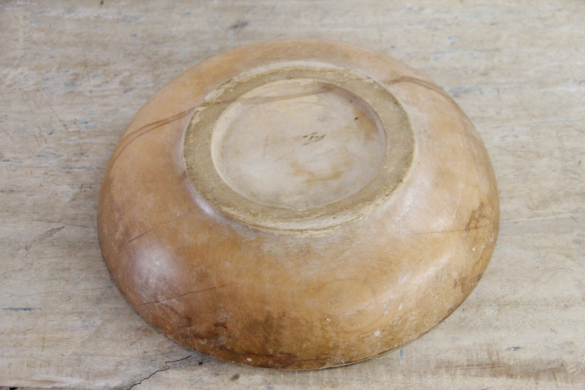 Vintage Wooden Dough Bowl American Primitive Chopping Bowl