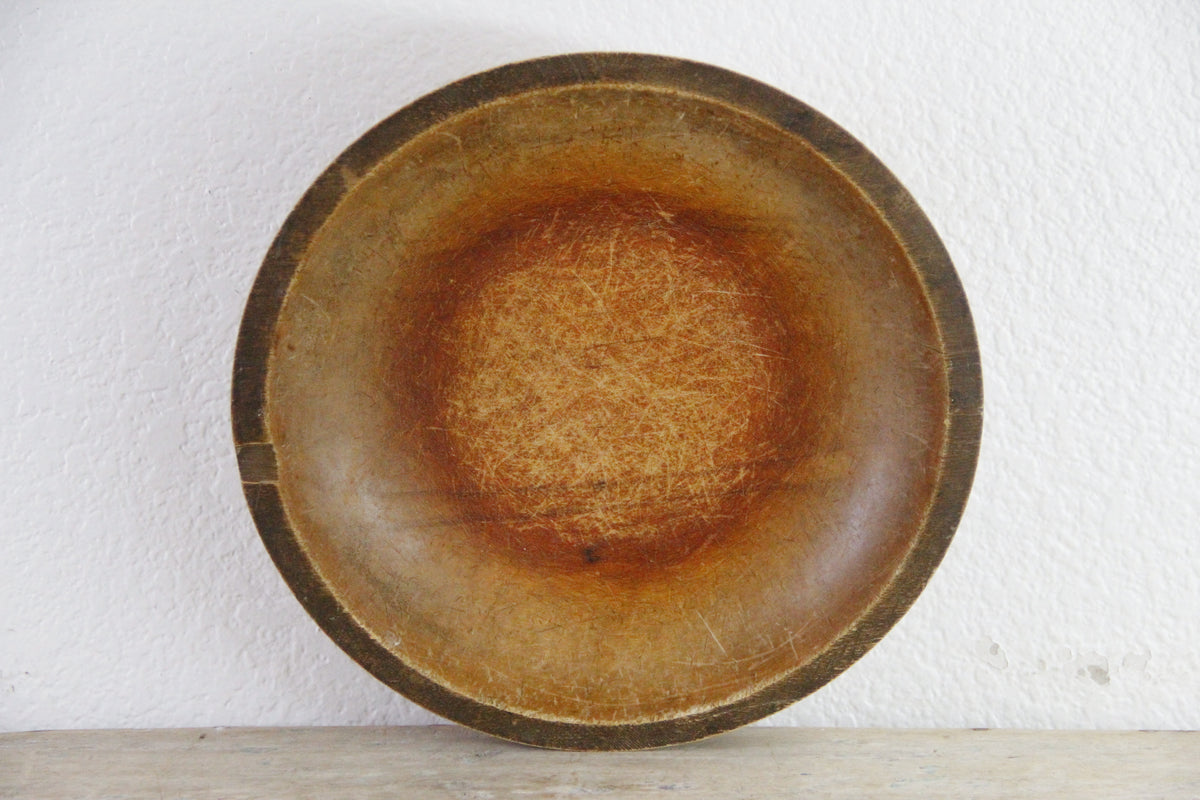 Vintage Wooden Dough Bowl American Primitive Chopping Bowl