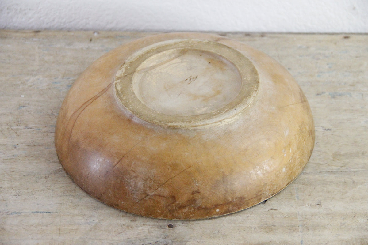 Vintage Wooden Dough Bowl American Primitive Chopping Bowl