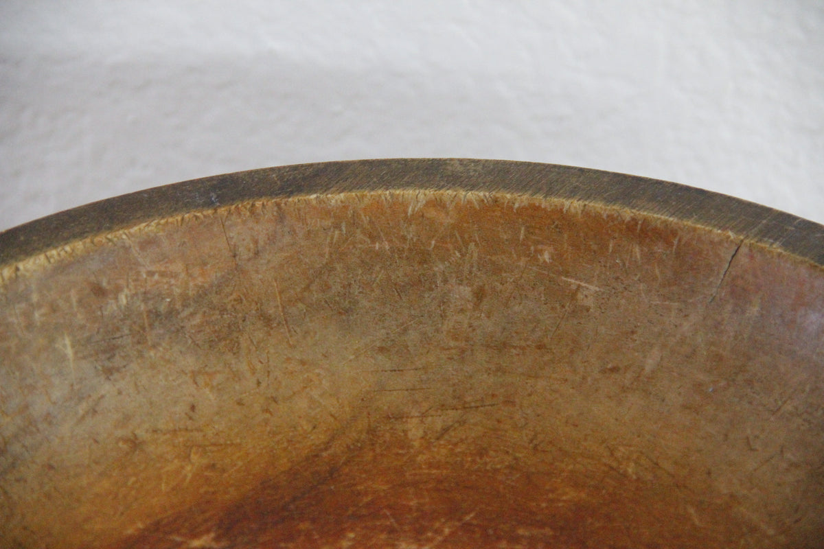 Vintage Wooden Dough Bowl American Primitive Chopping Bowl