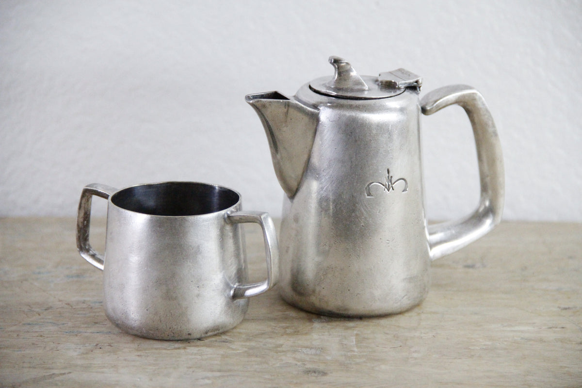 Vintage London Hilton Hotel Silver Tea Set English Silverplate