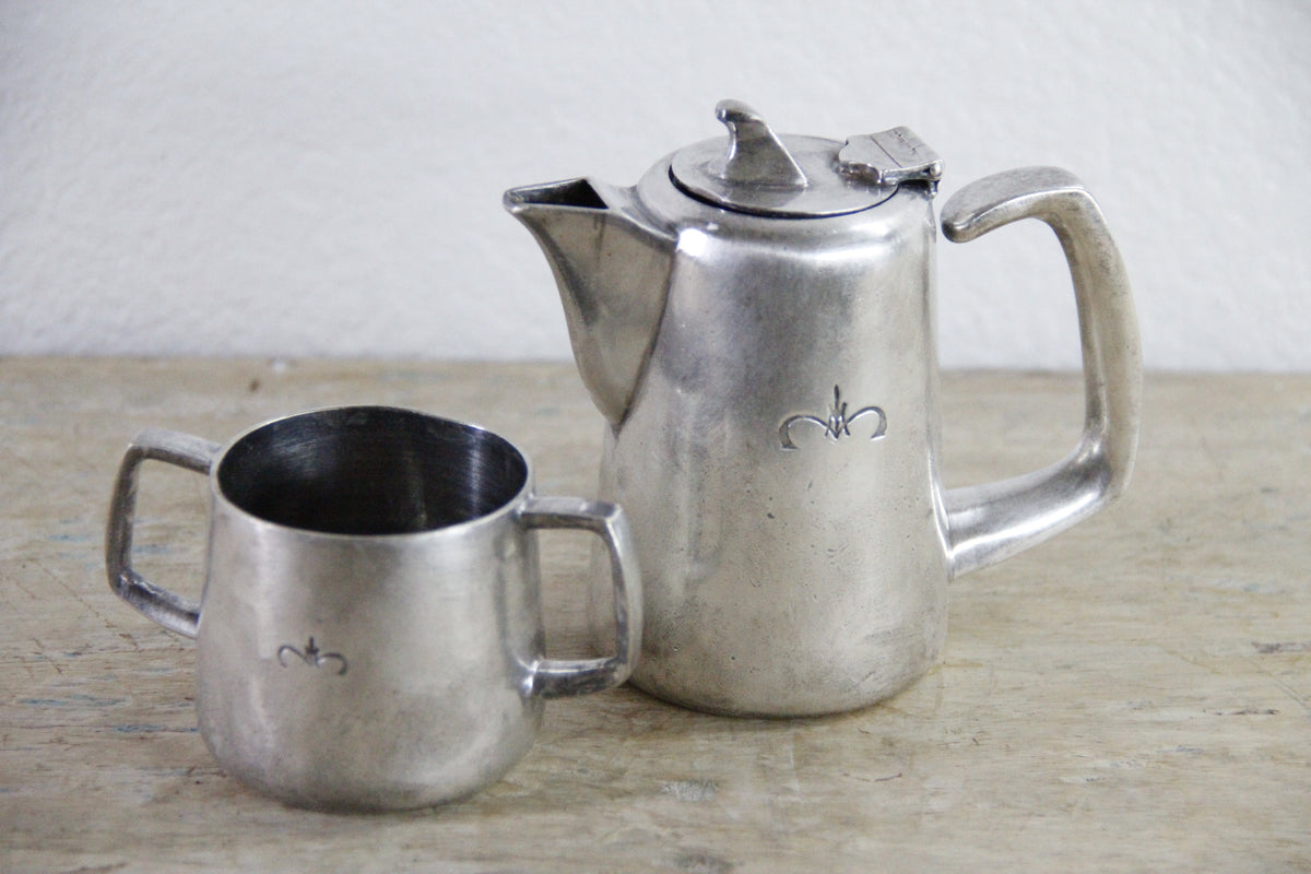 Vintage London Hilton Hotel Silver Tea Set English Silverplate