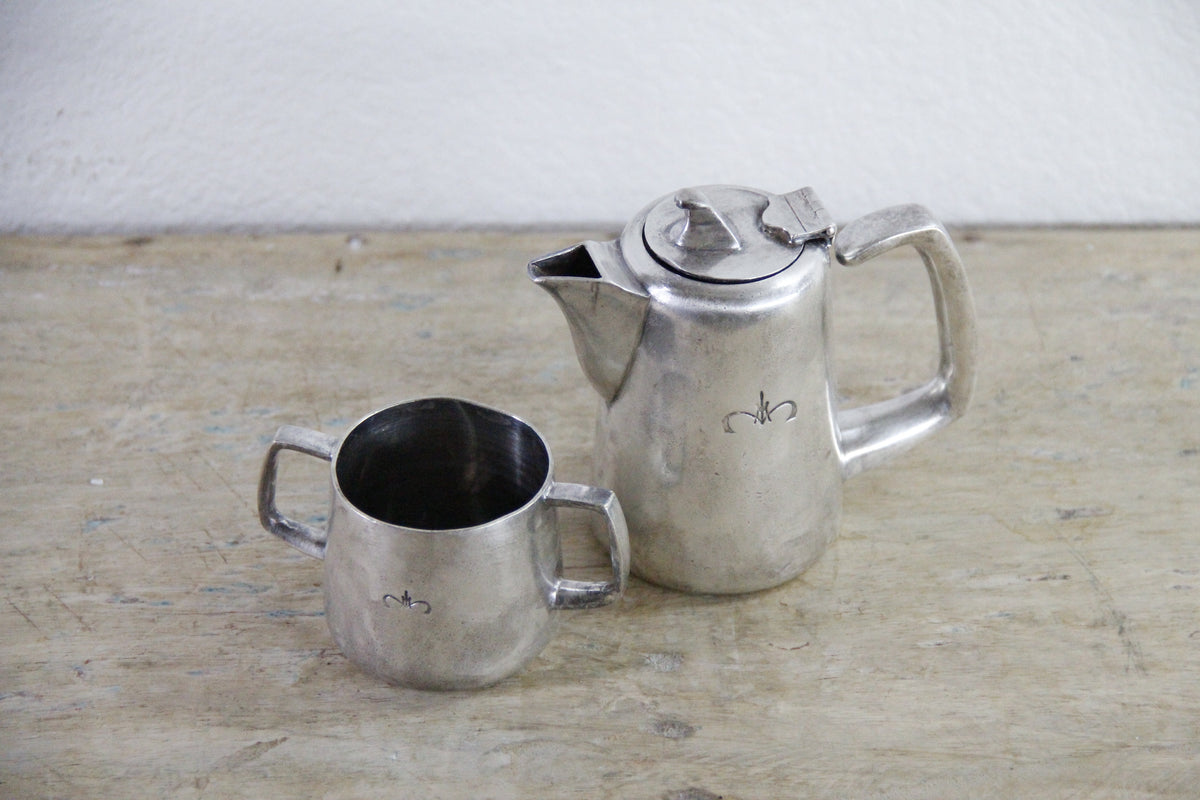 Vintage London Hilton Hotel Silver Tea Set English Silverplate