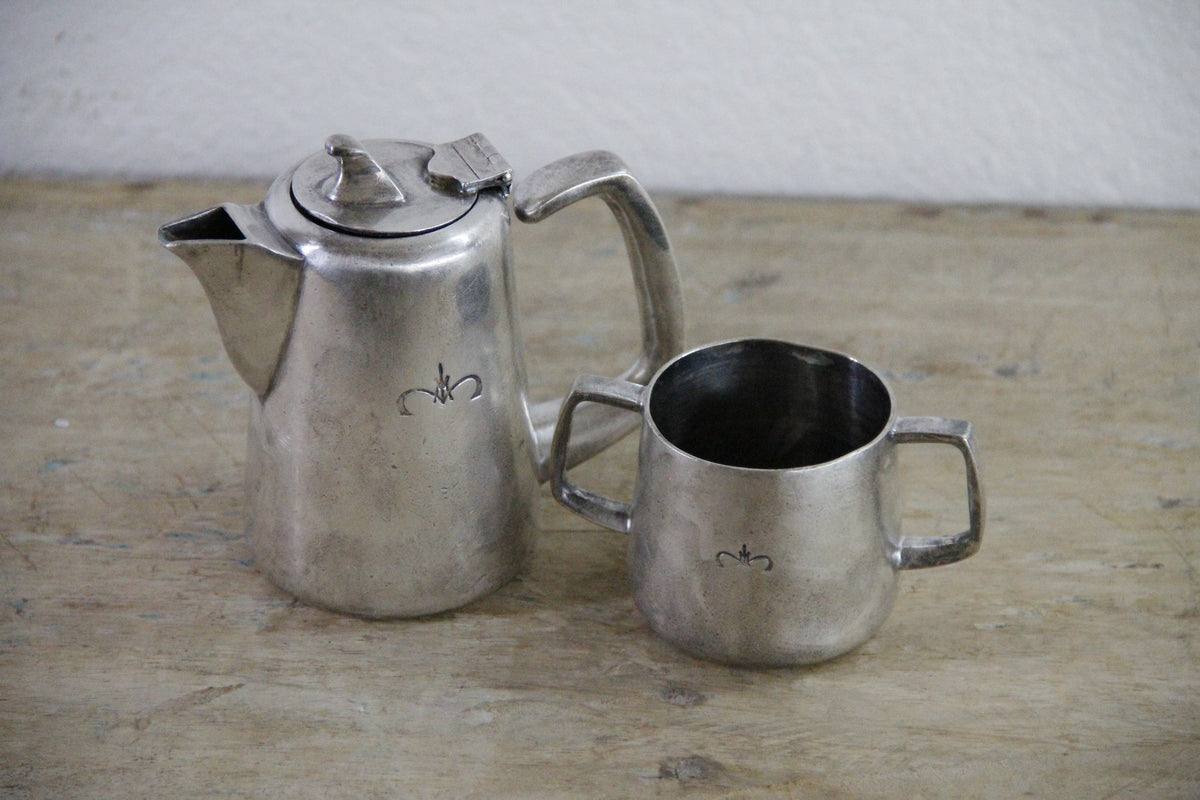 Vintage London Hilton Hotel Silver Tea Set English Silverplate