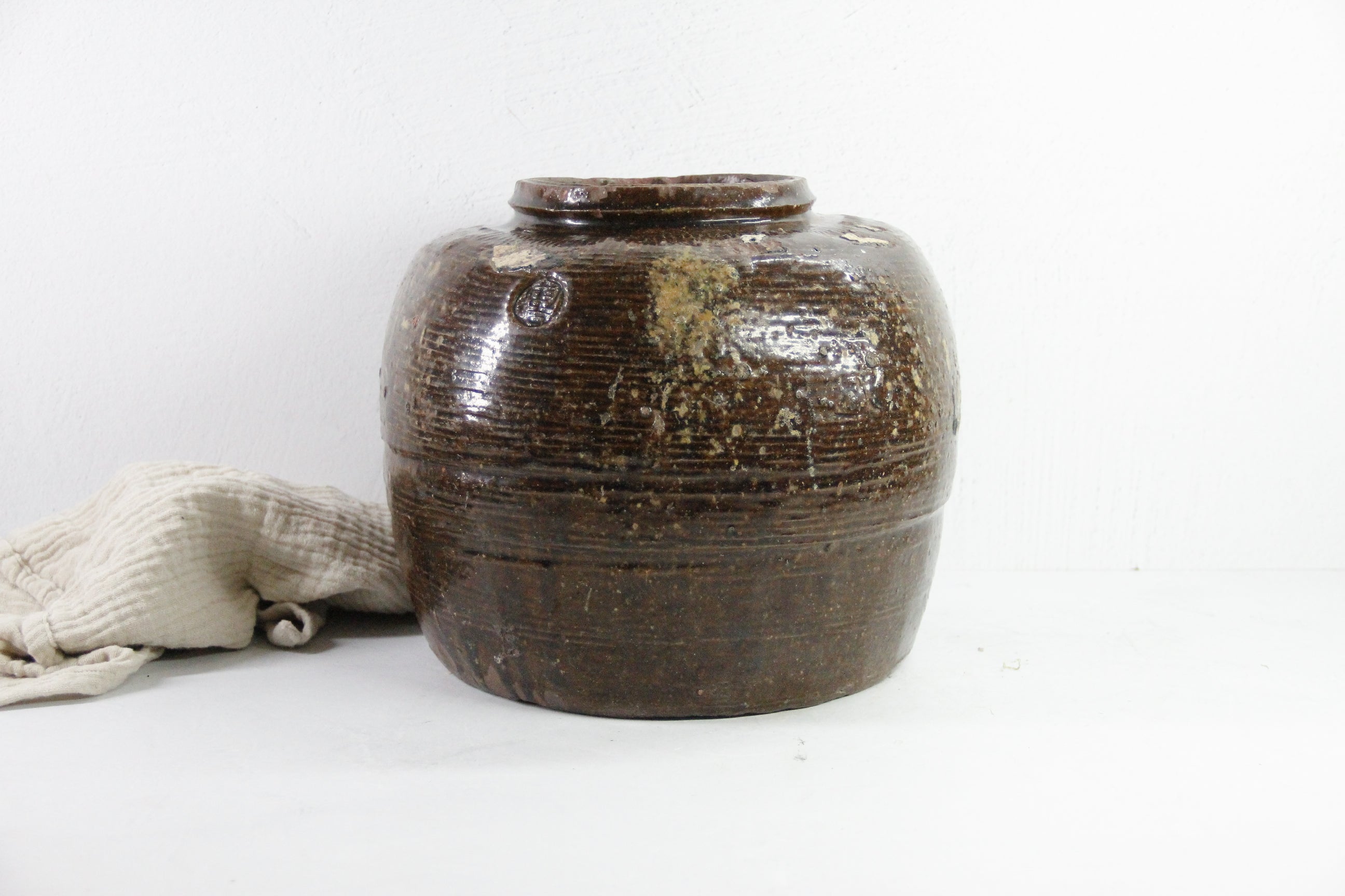 Antique Brown Glazed Pottery | Chinese Martaban Jar-Pot