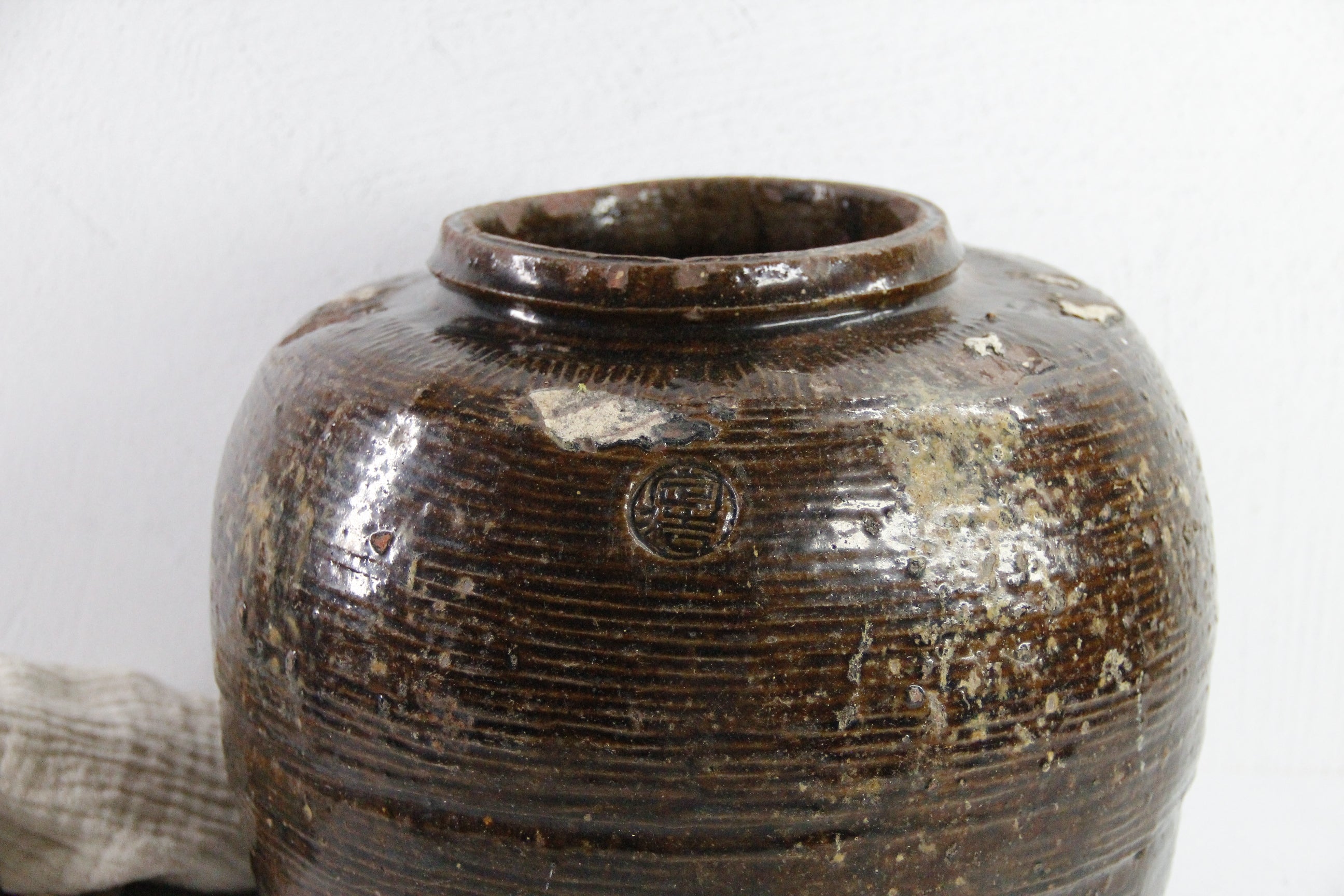 Antique Brown Glazed Pottery | Chinese Martaban Jar-Pot