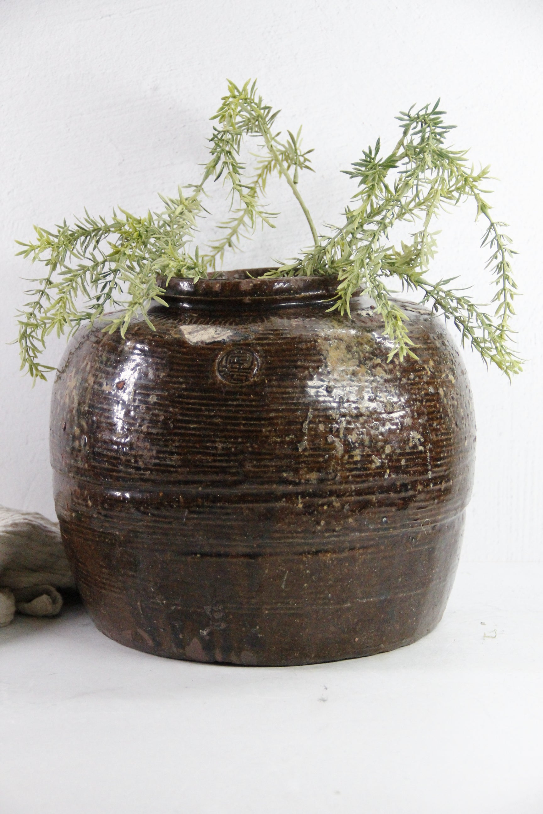 Antique Brown Glazed Pottery | Chinese Martaban Jar-Pot