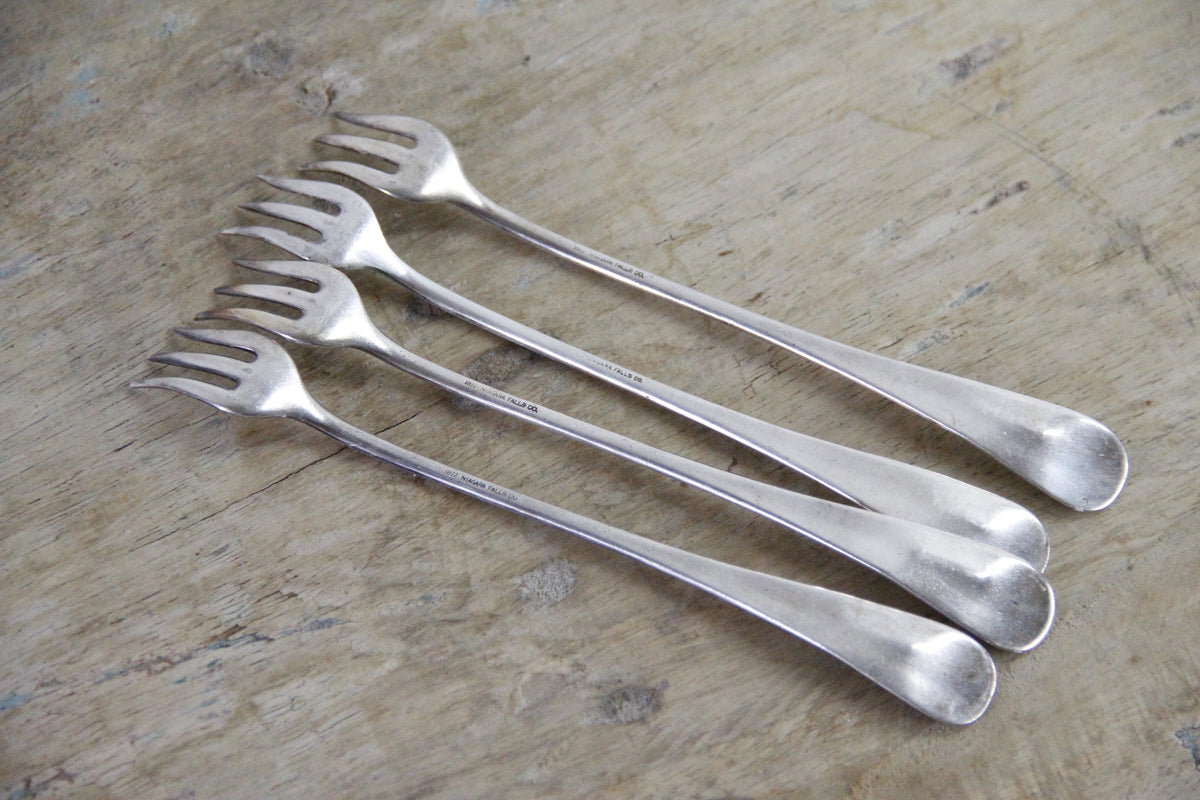 Vintage St. Francis Hotel Seafood Forks | Silverplate Set of 4
