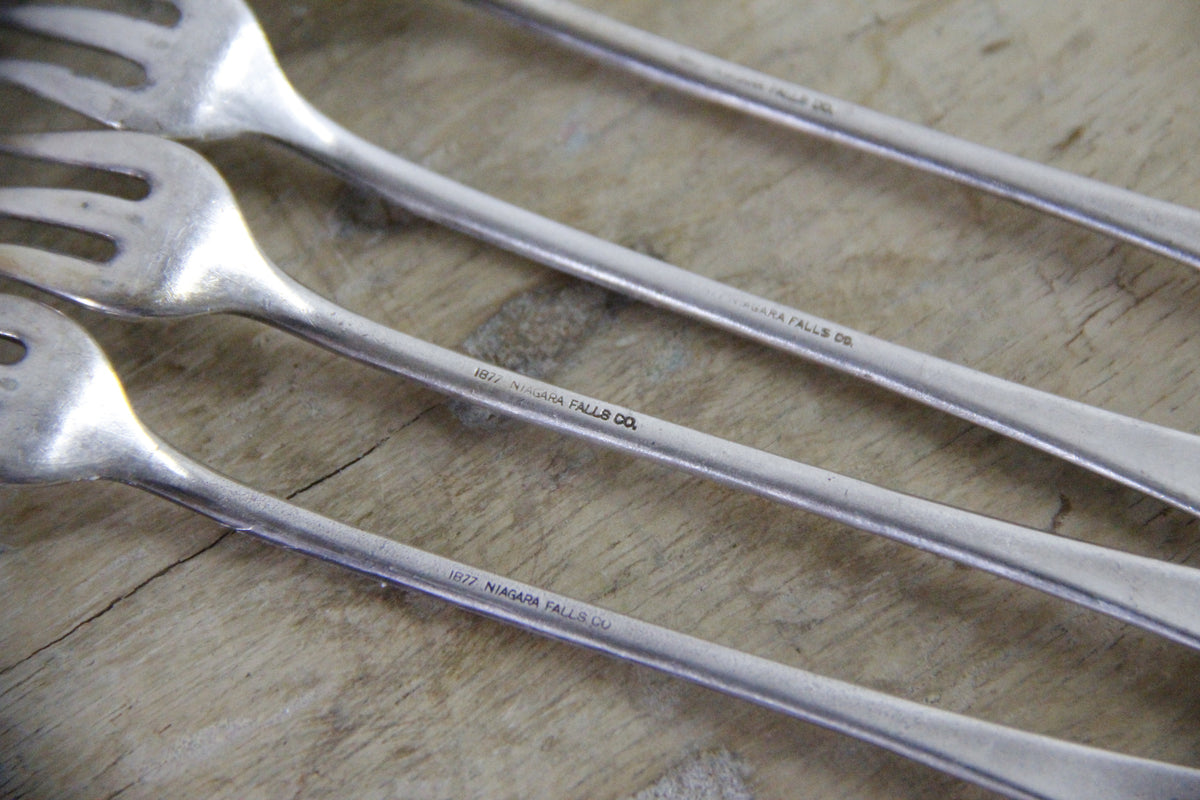 Vintage St. Francis Hotel Seafood Forks | Silverplate Set of 4