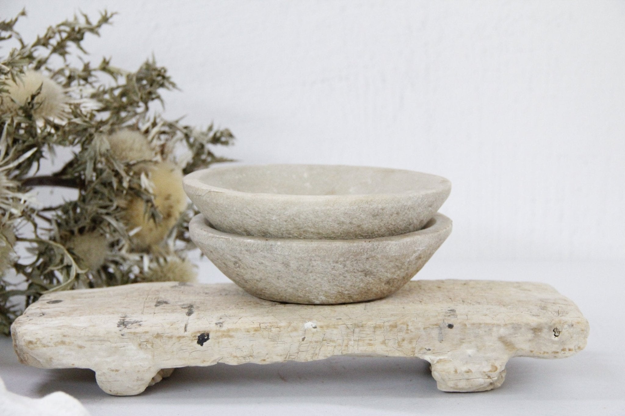 Vintage Stone Bowl | Honed Limestone - Debra Hall Lifestyle