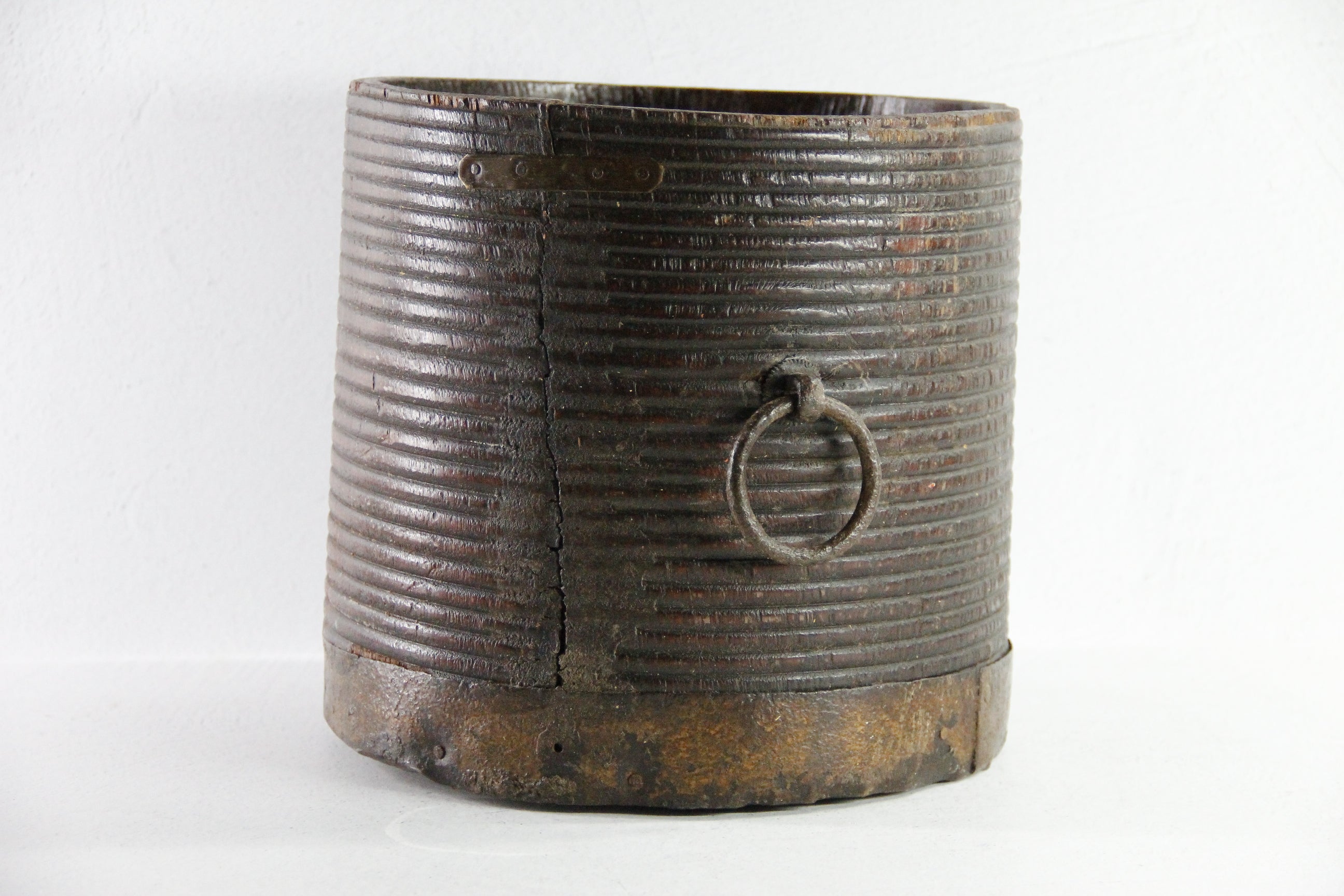 Antique Grain Bucket | 19th Century Metal Clad Measure