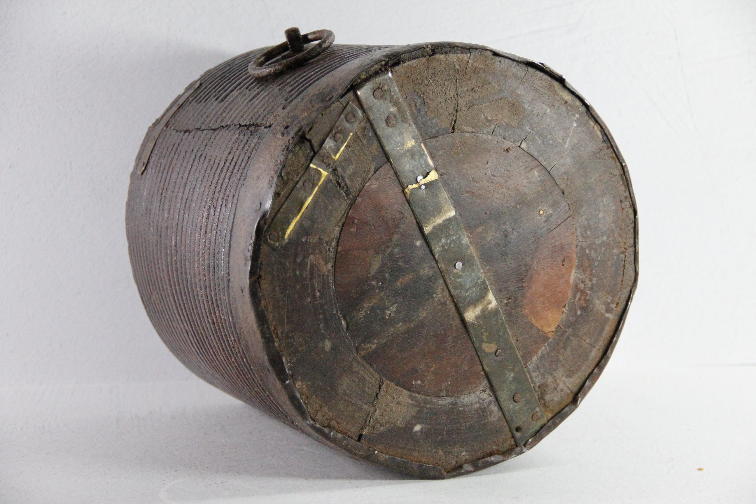 Antique Grain Bucket | 19th Century Metal Clad Measure