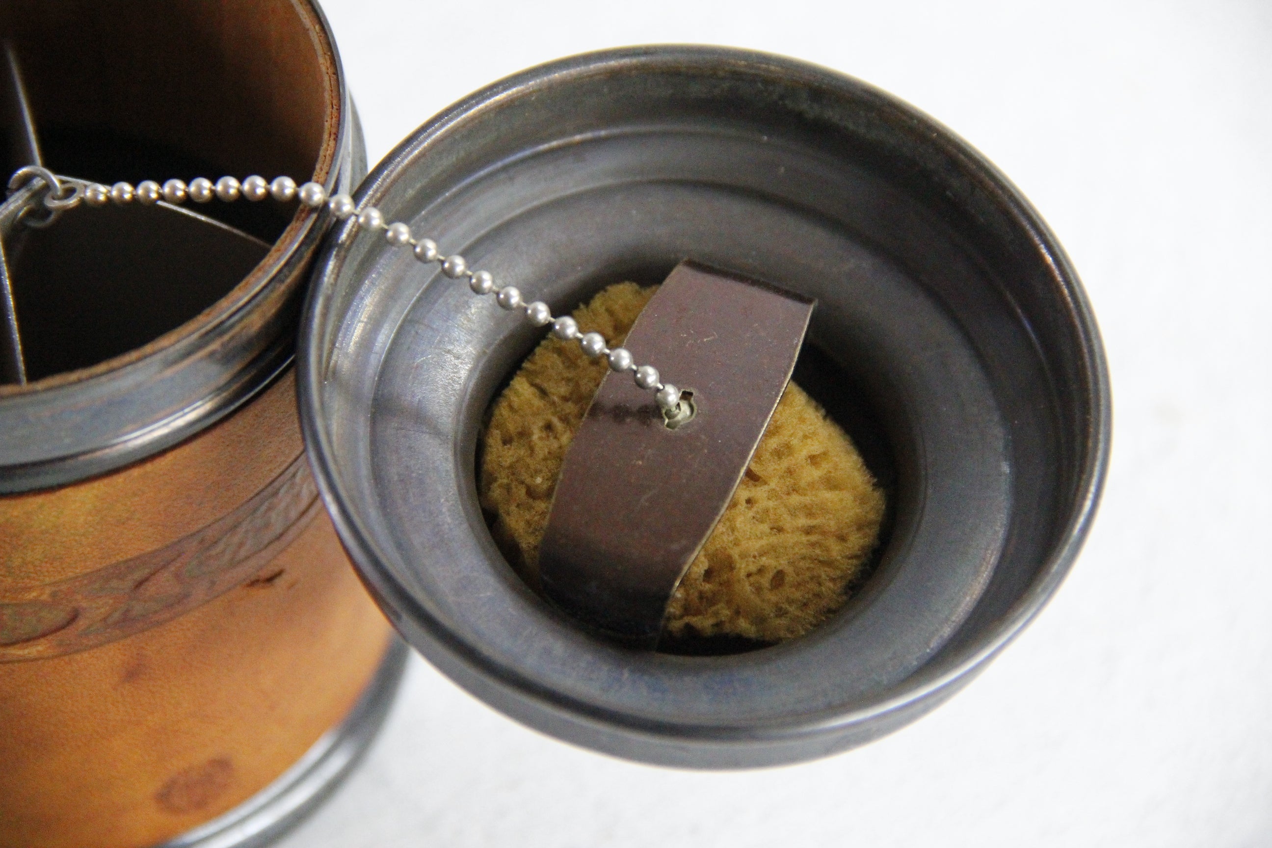 Antique Copper Humidor Cedar Lined / Leather Embossed