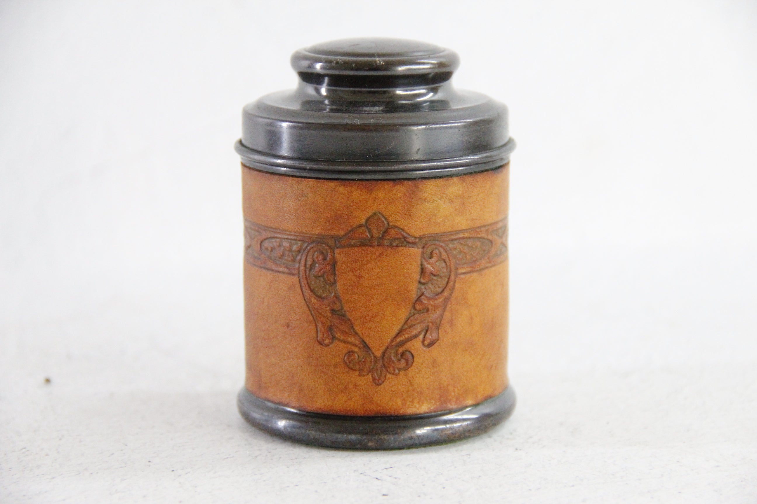 Antique Copper Humidor Cedar Lined / Leather Embossed