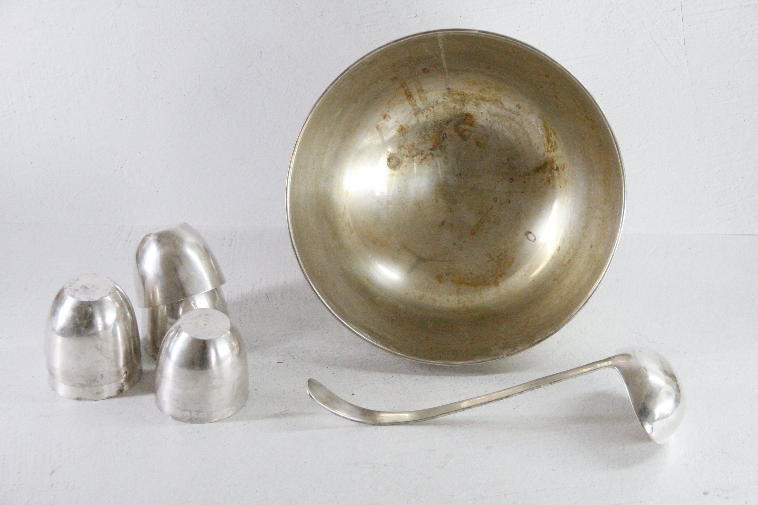 Silver Plated Punch Bowl Set Vintage 10 PC