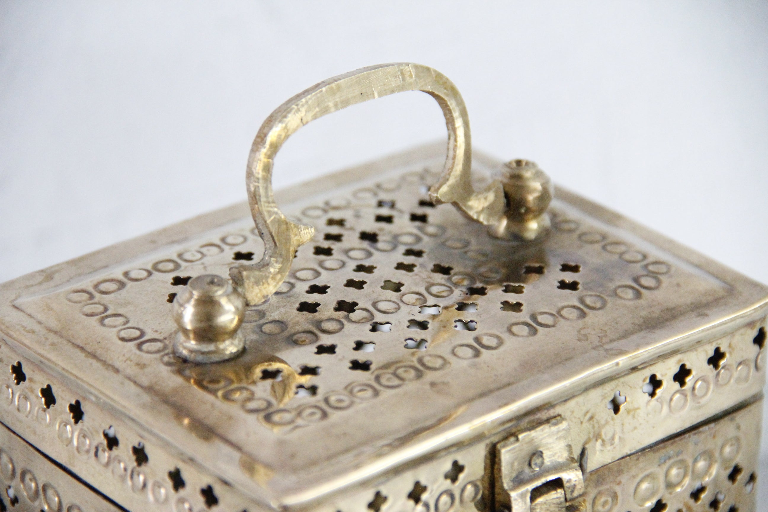 Vintage Brass Cricket Box With Feet | Pierced