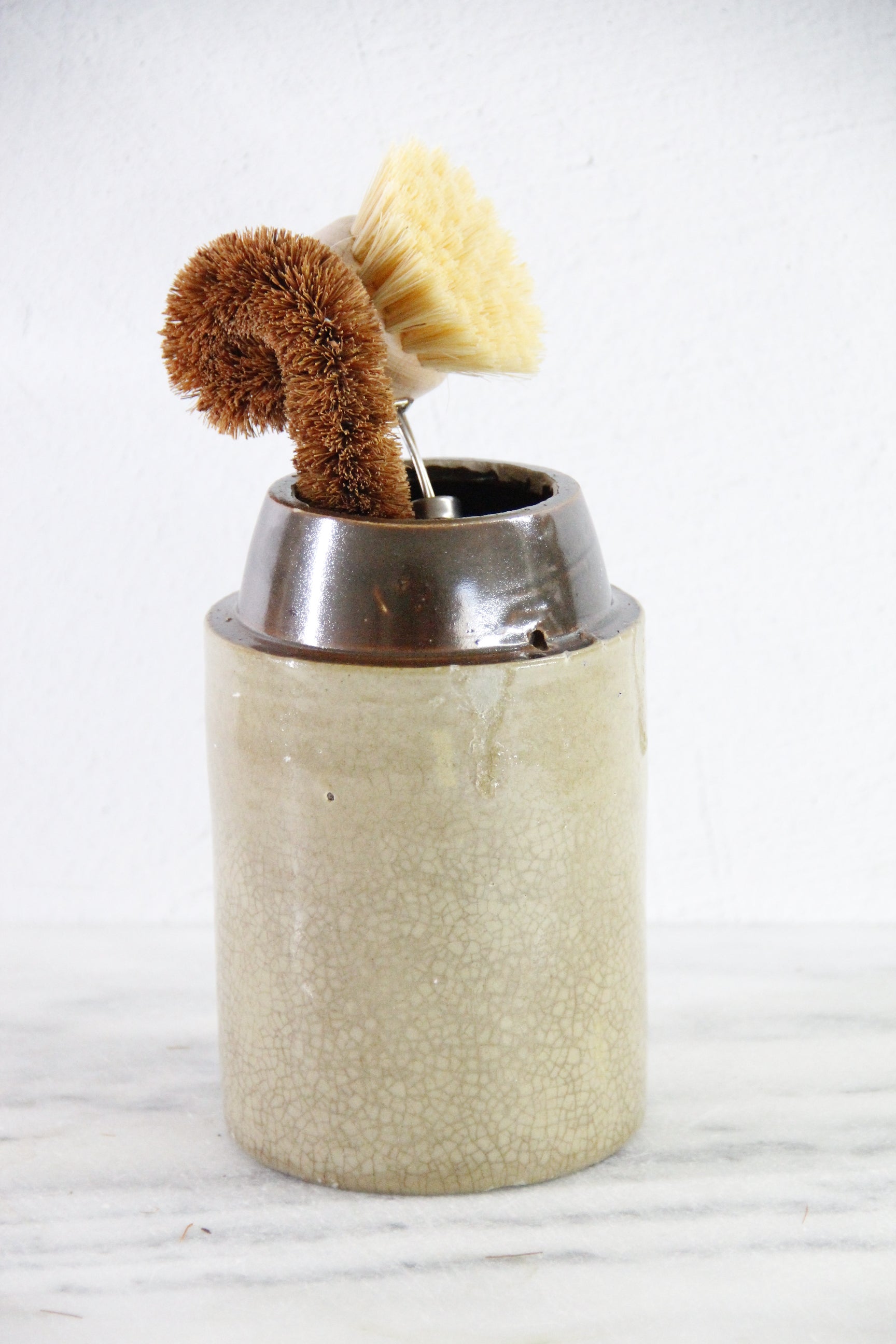Antique Stoneware Crock Canning Jar | Craquealure Two Tone