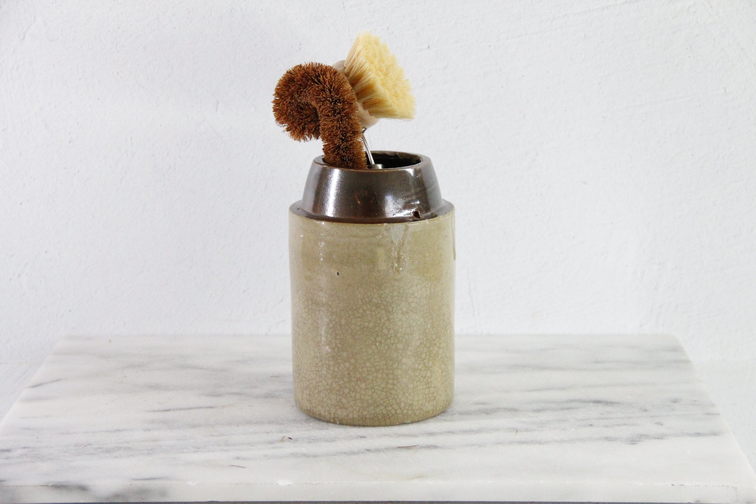 Antique Stoneware Crock Canning Jar | Craquealure Two Tone
