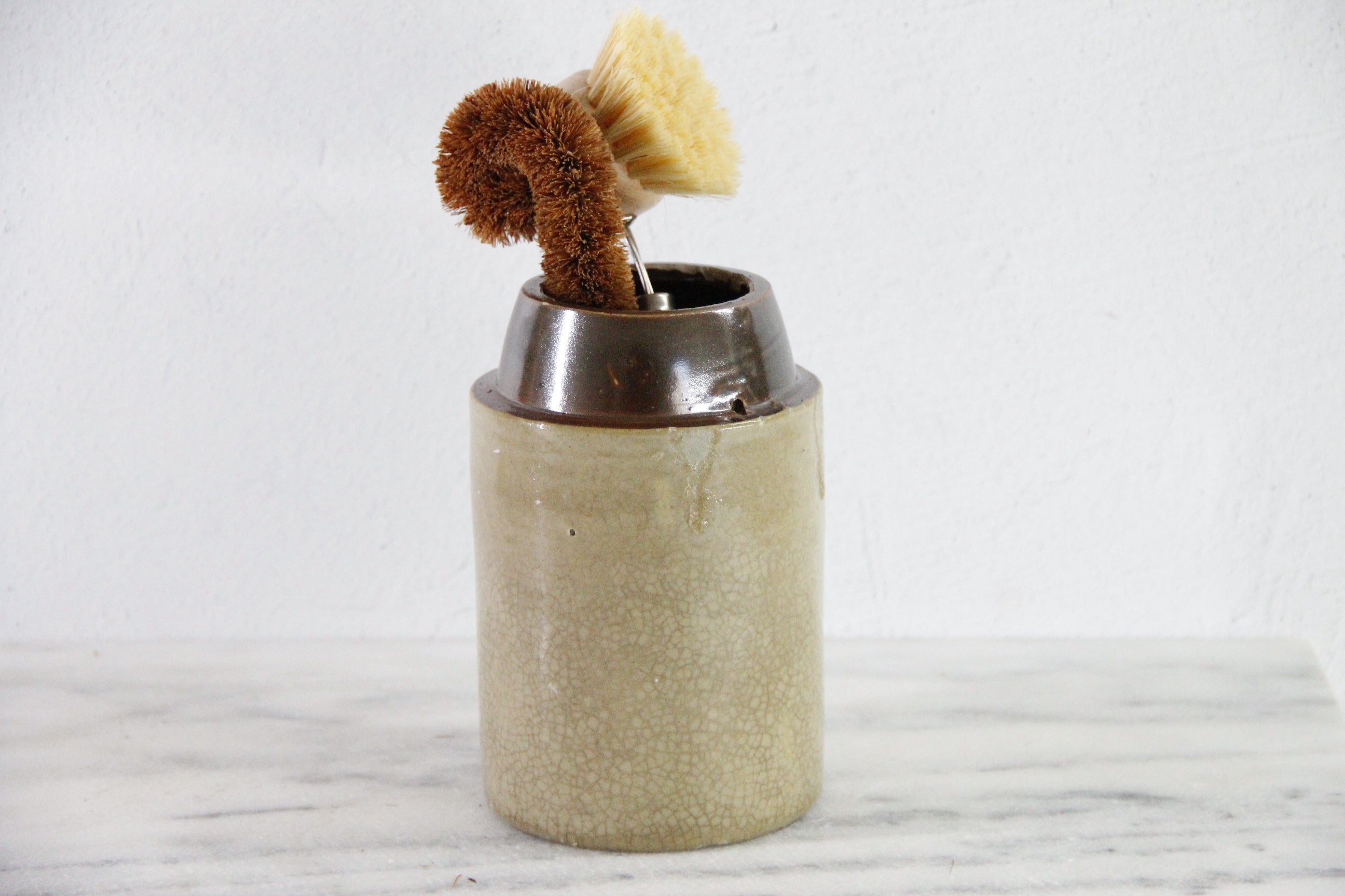Antique Stoneware Crock Canning Jar | Craquealure Two Tone